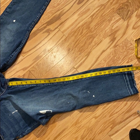 Nanette Lepore high waisted cropped distressed Mom Jeans with fringe size 12 - Picture 10 of 12